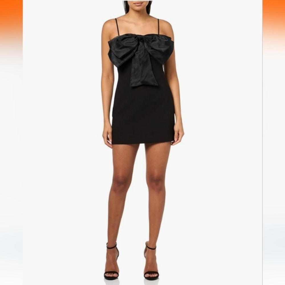 LIKELY Black Zilla Bow Mini Dress Size 8 NWT